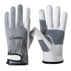 용접장갑 백색+회색 ( 프리미엄 ) - 내피있음